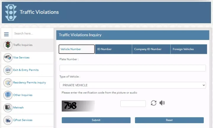 Method 1 Step 2. Click on the Traffic Inquiries tab and select Traffic Violations.